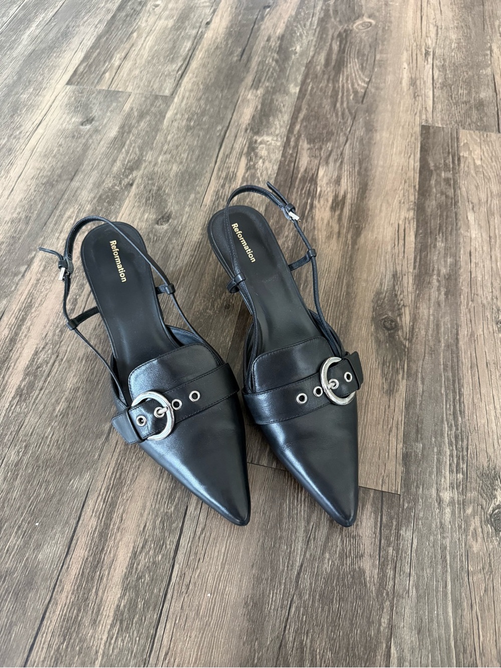Reformation Black Kitten Heels